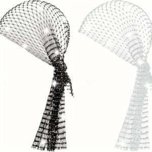 e92447b7-e7b2-4291-bf1a-1e7f7cdf3893.jpg Пов'язка на голову/ Бандана сітчаста блискуча біла/чорна