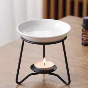 Аромалампа/ Дифузор для підігріву ефірних олій кераміка+метал чорний