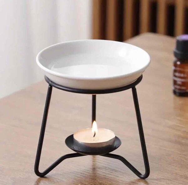 Аромалампа/ Дифузор для підігріву ефірних олій кераміка+метал чорний