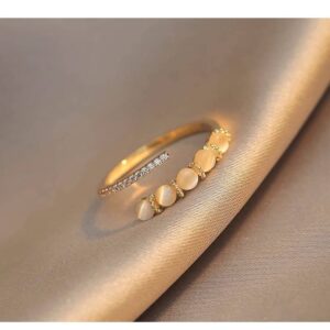 Каблучка котяче око/ стрази золота (10623)