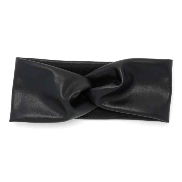 Повʼязка-чалма з еко-шкіри на флісі