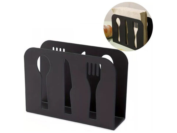 Серветниця "Cutlery/ Столові прибори" 14*9 см сталь чорна