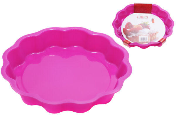 Силіконова форма для випічки рожева 27 см