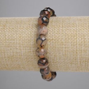 Браслет натур. Агат "Вени Дракона" гранована кулька 9,5 мм стрейч