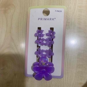 ed15370f-6cca-4c55-903b-420e95a3b159.jpg Набір заколок-краб дитячих для волосся «Метелики» Primark фіолетові 7 шт