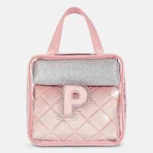 Набір косметичок Primark прозора/рожева велюр/сіра блискуча 3 шт