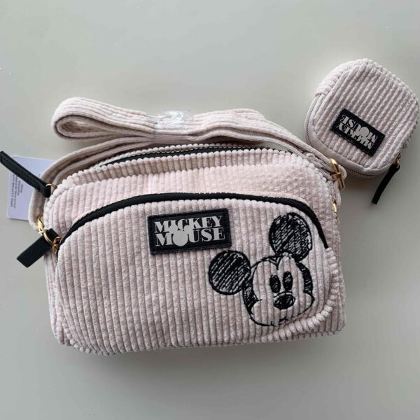 Сумочка з гаманцем Primark "Mickey Mouse" велюрова беж