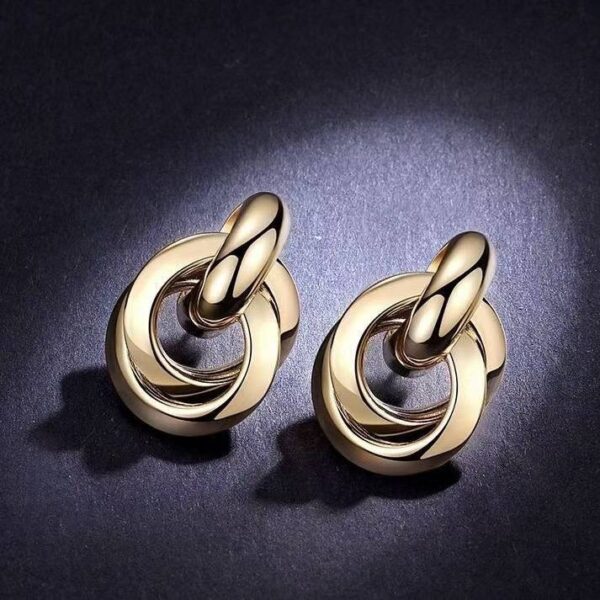 Сережки геометричні кільця золоті (10663)