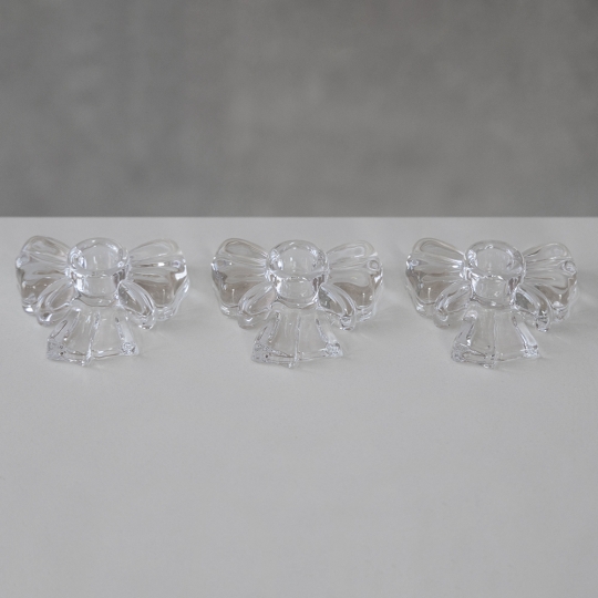 Підсвічник скляний "Бантик" 9,2 см прозорий