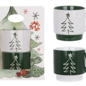 Набір чашок порцелянових "Ялинка" 400 мл 2 шт