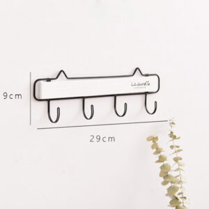 Вішалка настінна кована з гачками творча прямокутної форми на 4 гачка (9*29 см)