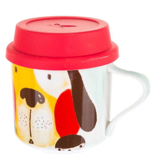 Чашка-кухоль керамічний "Пес" з силіконовою кришкою, 350 мл