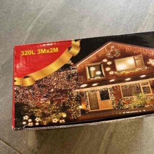 Гірлянда-Бахрома 320 led, 3*2м, прозорий кабель, золоте світло