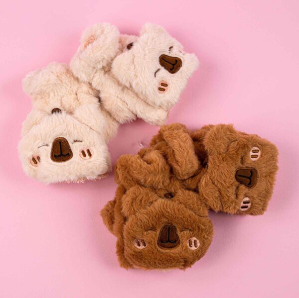 Рукавиці-мітени-трансформери дитячі "Капібара" плюшеві мікс кольорів