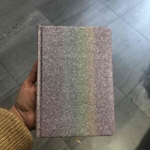 Блокнот А5 рожевий райдужний глітер