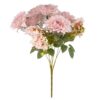 Штучний букет “Квітковий ансамбль” (6 жоржин і 3 гортензії) рожевий 45 см