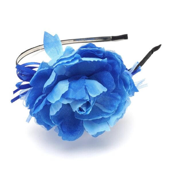 Обруч для волосся металевий з квіткою мікс кольорів