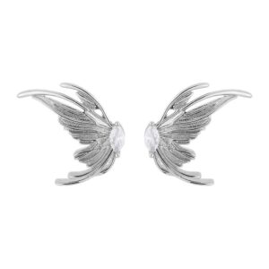 f7ec2efe-1428-46b4-8d6f-aed20ae1e24a.jpg Сережки "Крила" з білим камінцем срібні (10595)