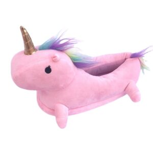 Тапочки дитячі плюшеві єдиноріг, рожеві розмір 25-33