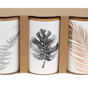 f939f964-5b12-4fd2-a52a-548adcb3c14d.jpg Набір керамічних банок "Тропіки" 650 мл (3 шт) з бамб. кришкою білий з золотим