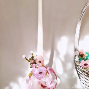 Свічка столова Solodka "Великодня/ Яйця" з декором (соєвий віск) 36 см