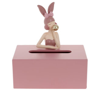 Серветниця "Дівчинка-Зайчик" 21,5 см рожева