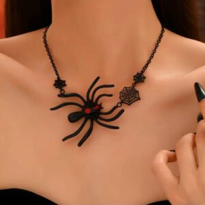 faa7b1e1-5d73-47fb-bb14-bbdac5956502.jpg Намисто/ Чокер на Хелловін "Павук" чорний з червоним