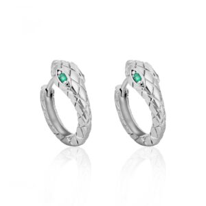 Сережки металеві "Змія" срібні (10566)