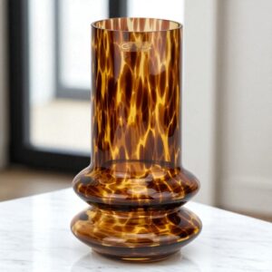 Ваза скляна "Іскри бурштину" 24 см барвиста