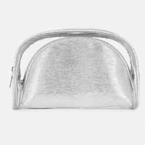 Набір косметичок Primark овальні прозора/срібна  2 шт