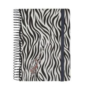 Блокнот А6 SKILL "Зебра" чорно-білий спіраль бокова 120 арк. клітинка
