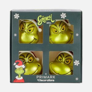 Набір ялинкових прикрас "Grinch/ Грінч" Primark 4 шт