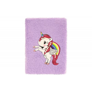 Блокнот А5 плюшевий WB "Єдиноріг" аплікація+світиться 80 арк