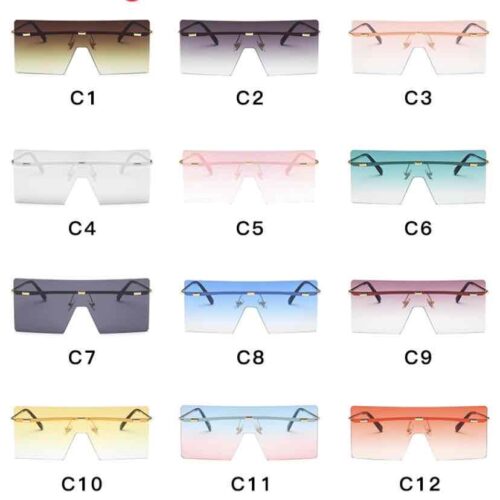 Окуляри жіночі сонцезахисні великі без оправи (6334)