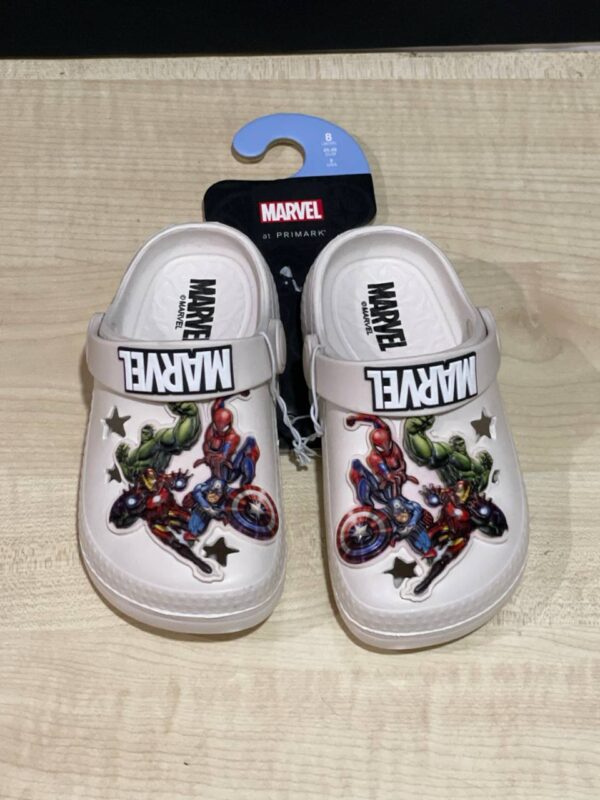Шльопанці дитячі "Marvel" Primark типу crocs білі