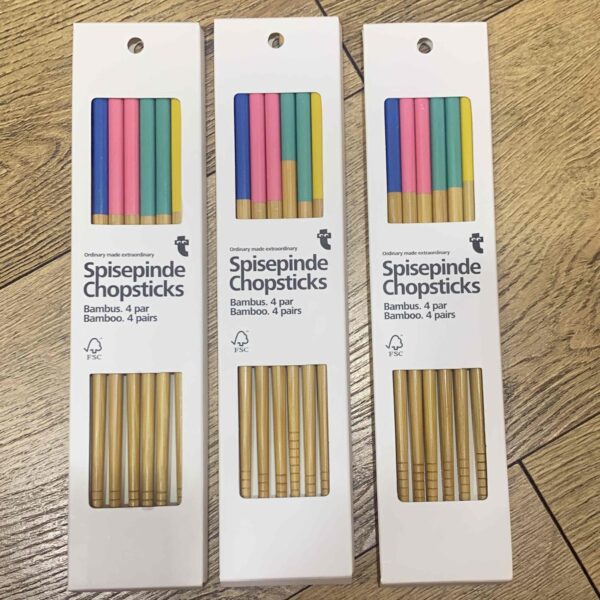 Набір бамбукових паличок для суші Tiger кольорові 4 пари