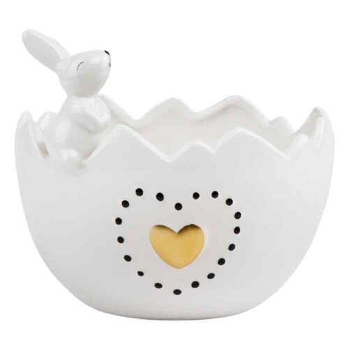 Кашпо керамічне "Великодній Кролик" 16 см білий