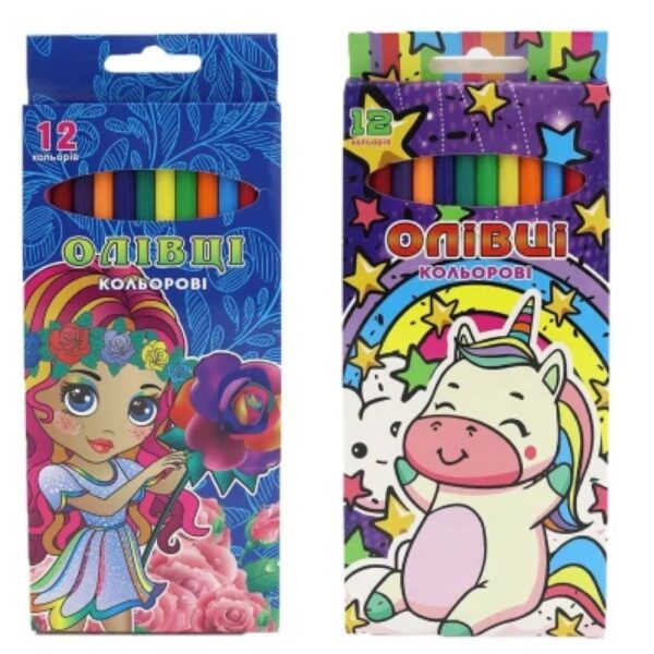Олівці кольорові JO "Супергерої" 12 шт