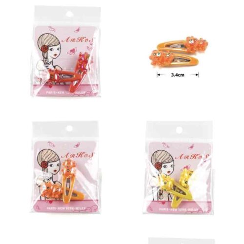 Заколка тік-так трикутна дитяча з чудіками 3,4 см 2 шт