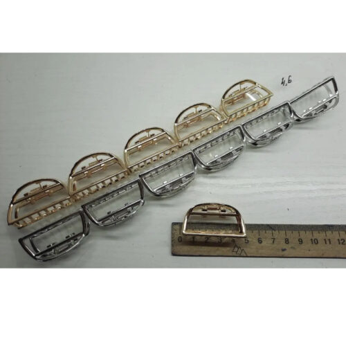 0337b8bb-46f0-4353-859d-de1a1f65ee00.jpg Заколка/краб для волосся металева прямокутна срібна/золота 5 см