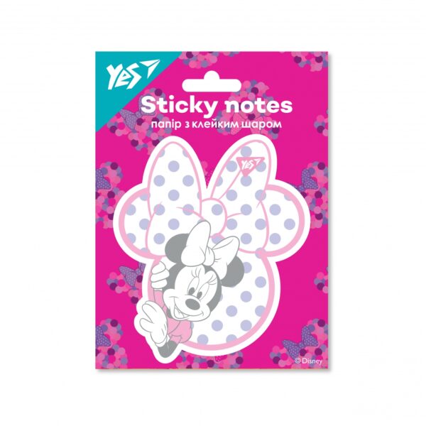 Папір для нотаток фігурний Yes "Minnie Mouse" з клейким шаром 10,4*93мм 40 арк