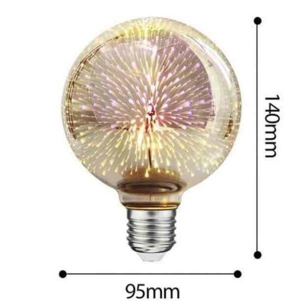 Лампа світлодіодна декоративна 3D "Феєрверк" C80-3D E27