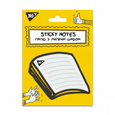 Папір для нотаток фігурний Yes "Sticky Notes” з клейким шаром 9.6*7.6 см, 40 арк.