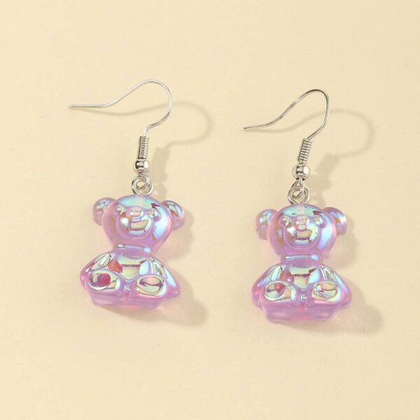 Сережки в стилі DIY "Желейний ведмедик" мікс кольорів