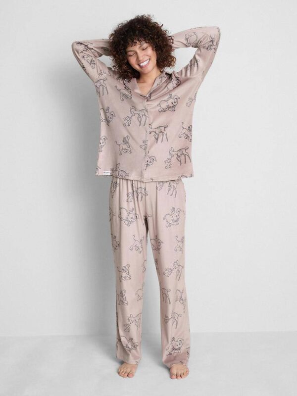Піжама жіноча boyfriend "Disney" Primark флісова велюрова беж