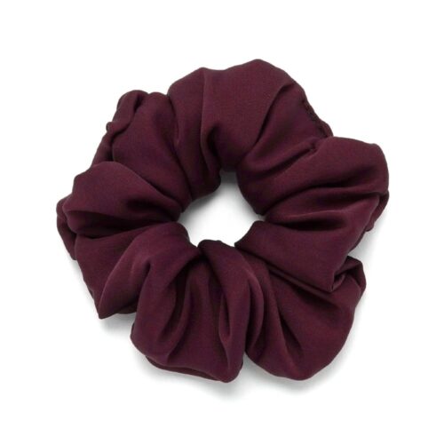 Гумка для волосся "Рюшечка" велика шовкова 11 см бордо