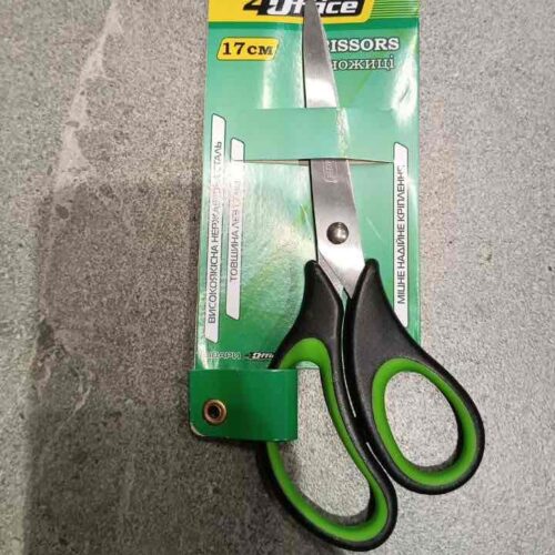 Ножиці універсальні "4OFFICE" 16 см, ергоном. гумов. ручки