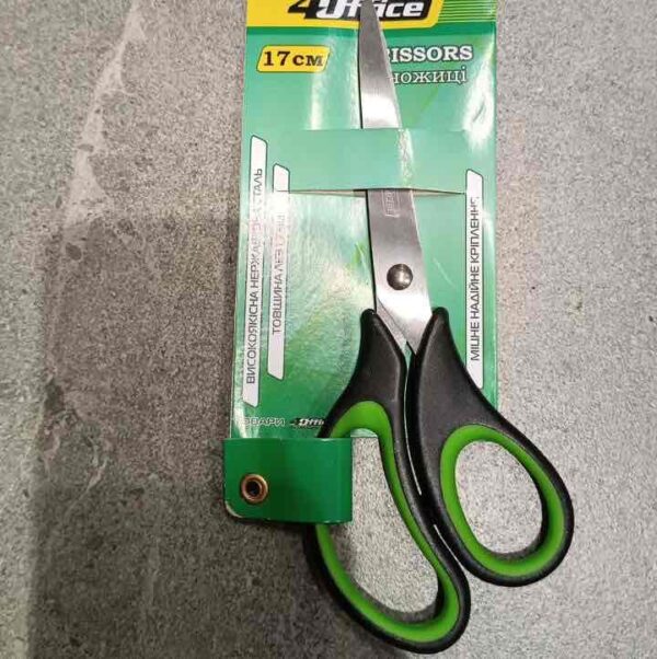 Ножиці універсальні "4OFFICE" 16 см, ергоном. гумов. ручки