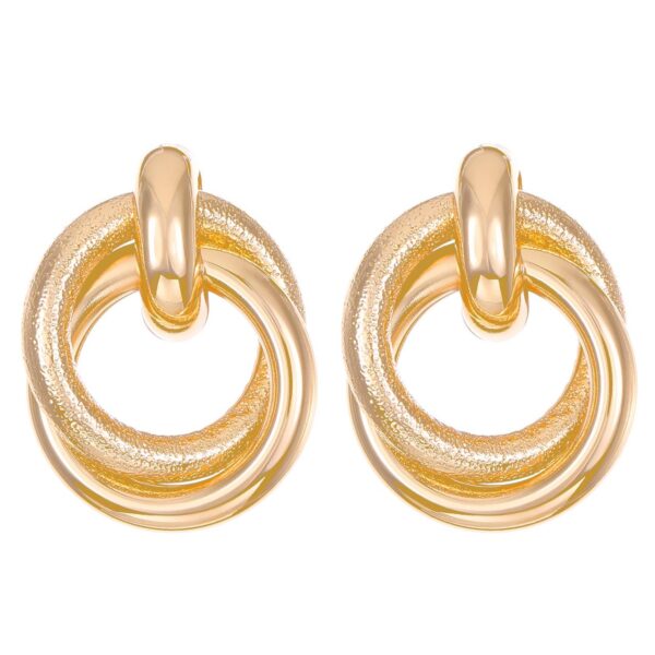 Сережки геометричні кільця золоті (10666)