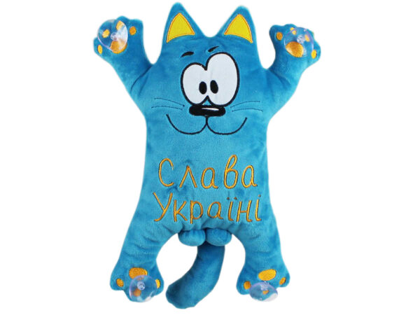 М'яка іграшка "Кіт Саймона/ Патріотичний" на присосках 33*26 см